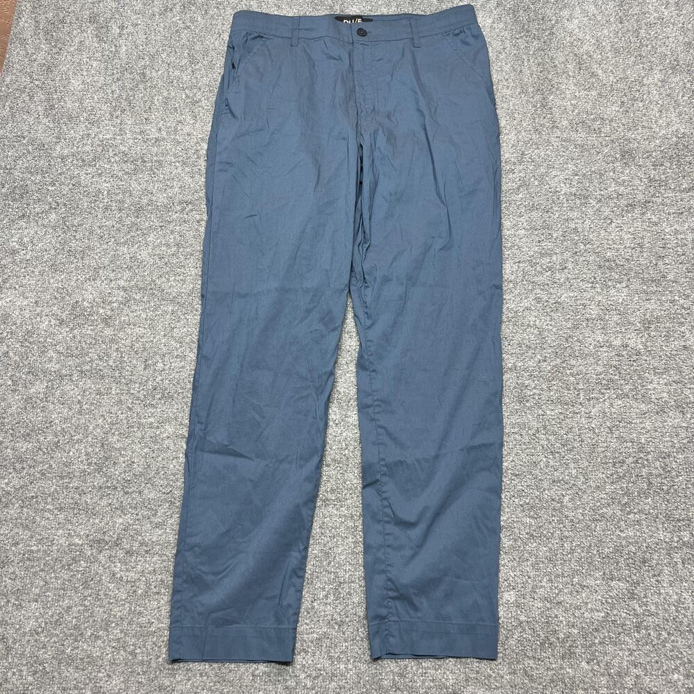 DU/ER Pants Mens Medium Blue Microfiber Chino Elastic Waist Travel Casual